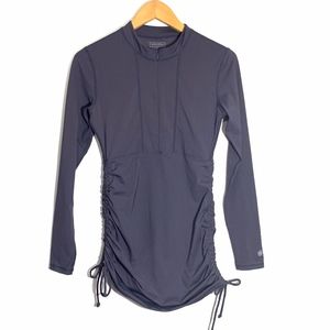 Athleta Ruched Top Long Sleeve Half Zip Small